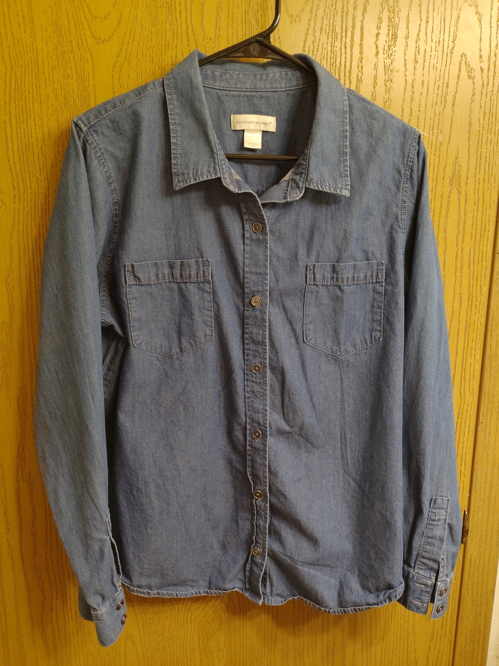 Christopher & Banks Denim-Blue Button Shirt Label View